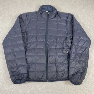 REI Puffer Jacket Mens Large Blue Gorpcore Outdoors Hiking Zip 650